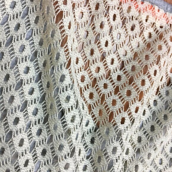 Womens Tank Top Knit Lace Back Lightweight Handkerchief Hem Shirt Medium u - Picture 4 of 5